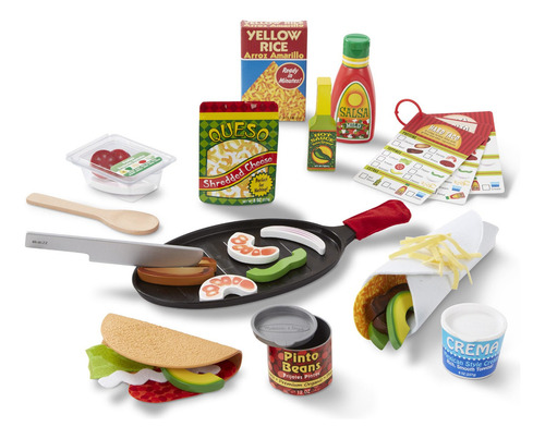 Juego De Taco Y Tortilla De Madera 43 Piezas Para Jugar
