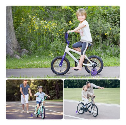 Ruedas De Entrenamiento Para Bicicletas Kids 12 A 20 Pulgada Purple