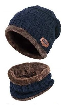 Gorro Con Bufanda Cerrada Niños Y Niñas Para Invierno Frio