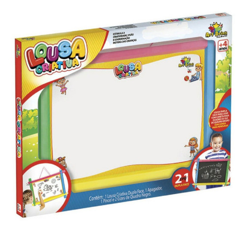 Imagem 4 de 4 de Lousa Lousinha Quadro Branco E Verde Infantil 2 Em 1 Com Kit