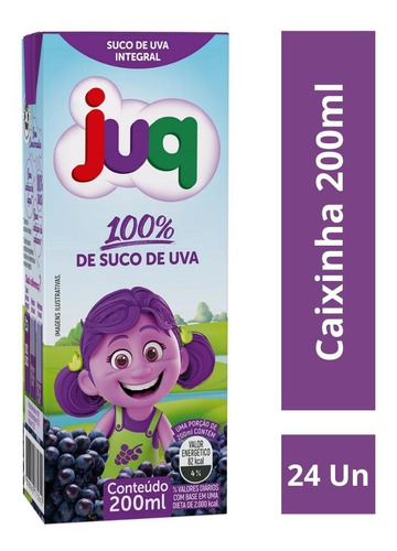 Suco De Uva Integral Juq 200ml Caixa C/24 Un