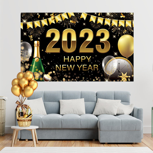 Banner De Feliz Ano Novo 2023 Pano De Fundo Jardim Estilof