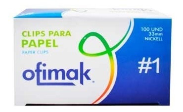 Clip  Nº1 Paquete De 100 Unidades Pack 4 Cajas Ofimak