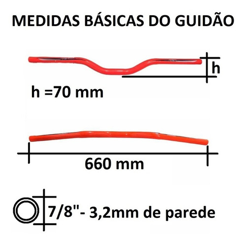 Imagem 3 de 3 de Guidão Bicicleta Mtb 25.4 Dh Down Hill Alumínio