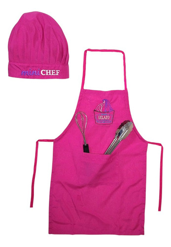 Mini Chef Con Mandil Gorro + Minichef Bordado Personalizado