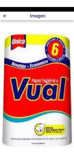 Papel Higienico Vual Natural Hoja Simple 50mx6u 6 Paquetes