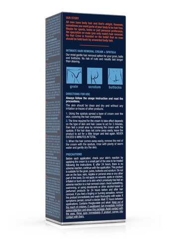 Duo No Hair Crew Intimate Crema Depilatoria Íntima Hombre