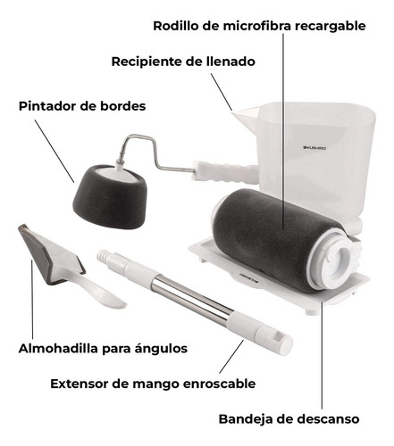 Rodillo Recargable Microfibra No Salpica Accesorios