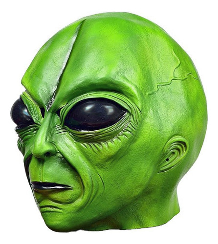 Máscara Alien Látex Area51 Ovni Verde Disfraz Halloween Ufo