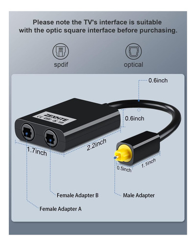 Divisor De Fibra Óptica De Zexmte 1 En 2 Out Splitter De De
