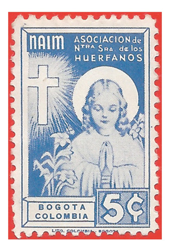 1950s Estampilla Asoc Ntra Sra De Los Huérfanos Colombia SLG