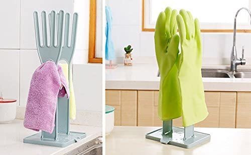 Soporte para guantes de cocina herramienta de limpieza de cocina accesorio para fregadero de cocina toallero secador de guantes soporte de goma E-Meoly 