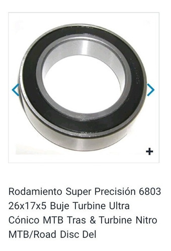 Rodamiento 6803 2rs Kml Bicicleta Turbina Rolineras 17x26x5