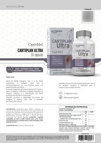 Kit 2x Colágeno Tipo 2 Cartiplan Ultra Com Ácido Hialurônico