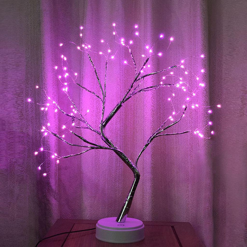 Decorative Tabletop Tree Night Light For Home Decor Rosado