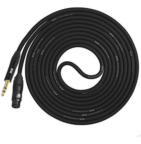 Cable De Microfono Hembra Lyxpro 1/4  Trs A Xlr - 6 Pies - 