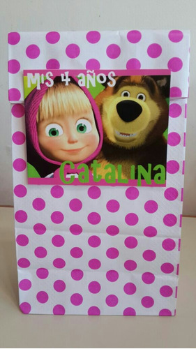 Bolsa Golosinera Masha Y El Oso Souvenir Cumple