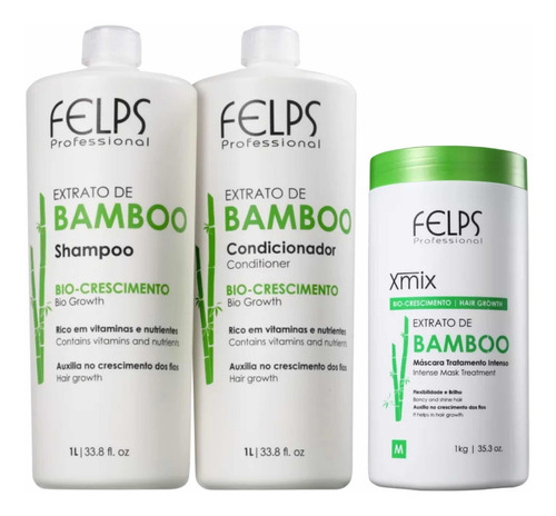 Felps Kit Bamboo Crescimento 2x1l + Máscara 1kg
