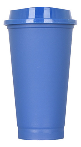 Vaso Plastico Duro Con Tapa Color Azul Luminares