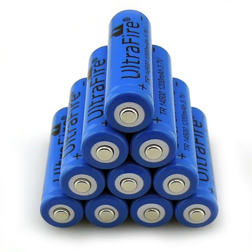 10pcs 14500 3.7v 1200mah Li-ion Batería Recargable Litio Cel