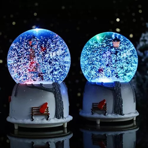 Bola De Cristal Musical En 3d Con Lámpara De 7 Colores Copo