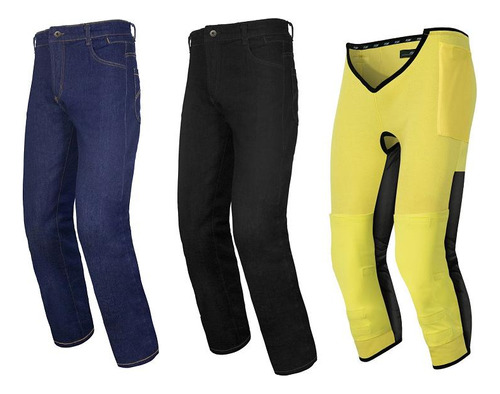 Kit 2 Calça Jeans Forro Asw Corse Kevlar Azul Preta Moto 