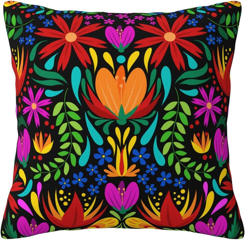 Colorida Funda De Almohada Floral Mexicana Para Sofá, Sofá, 