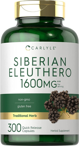 Ginseng Siberian Eleuthero 1600 Mg / 300 Cápsulas Stock