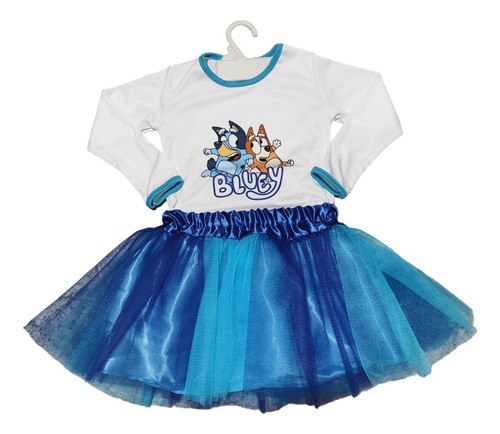 Disfraz Infantil Vestido Tutu Bluey 2 Piezas