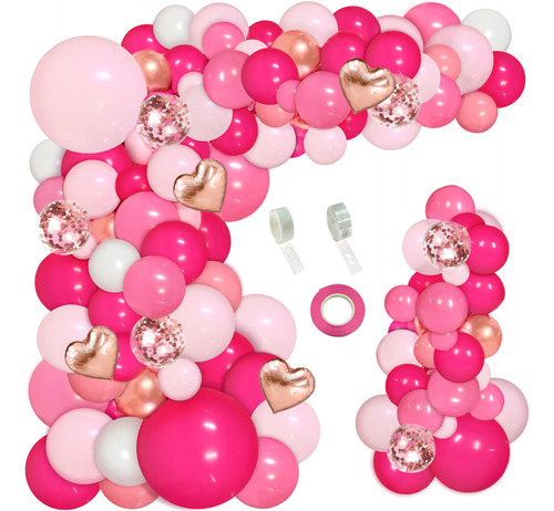 Ilafm Kit De Guirnalda De Globos Rosas De 147 Piezas, Arco D