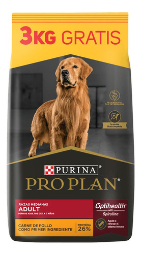 Purina Pro Plan Perro Ad. Raza Mediana X 15 + 3kg 