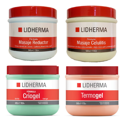 Kit Termogel +criogel +masaje Celulitis + Reductor Lidherma 