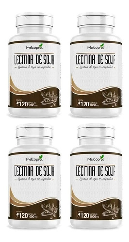 Soy Lecithin Lecitina De Soja - 4x 120 Cápsulas - Melcoprol