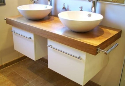 Imagen 6 de 10 de Muebles Para Bachas De Baño En Madera Rustica