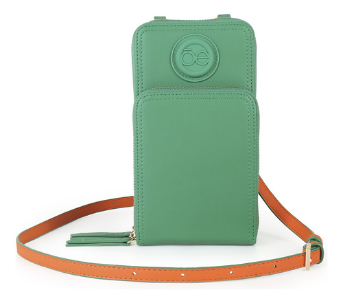 Cartera Para Mujer Cloe Porta Celular Con Asa Color Verde