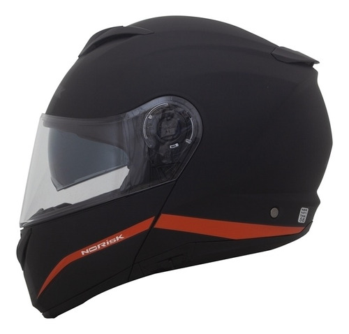 Capacete Norisk Force Articulado Simplicity Preto / Laranja