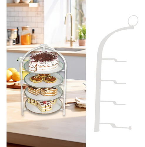 Pizza Bandejas Rack De Preparação Prato 4 Camadas Branco