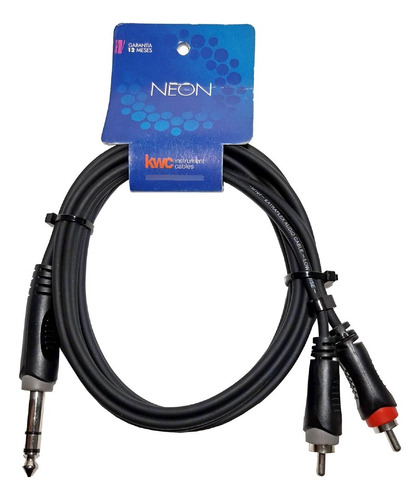 Cuo Cable Rca (2) A Plug Ester 6,5 (1) 3 Mt Kwc 9018 Neon