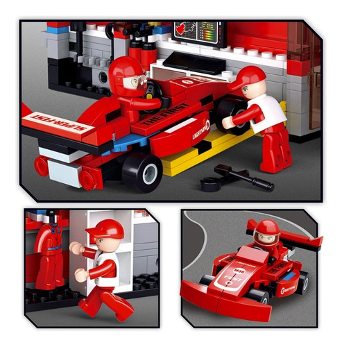 Camion Taller Con Auto Formula 1, Compatible Lego Blockwar