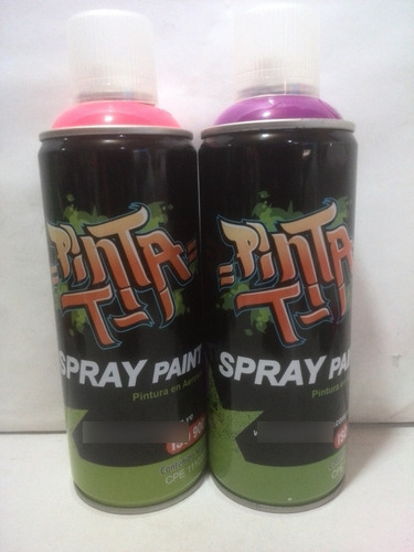 Pintfluo7 Pintura Fuorescente En Spray Morada Magente X2