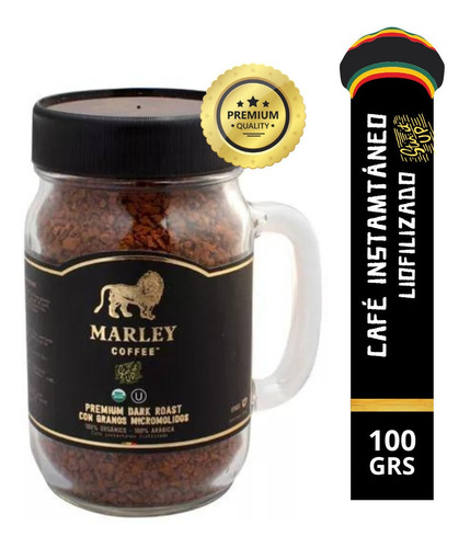 Café Orgánico Liofilizado Marley Coffee Stir It Up 100 Grs