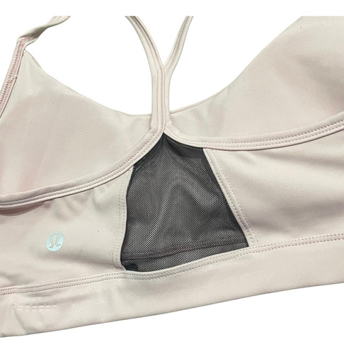 Top Tirantes Copas Deportivo Inspo Lulu Lemon Color Fit Mesh Rosa Claro Serigrafía Unitalla