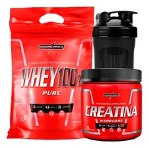 Comprar Whey 100% 900g + Creatina Integral Médica 300g +coqueteleira Sabor Cookies