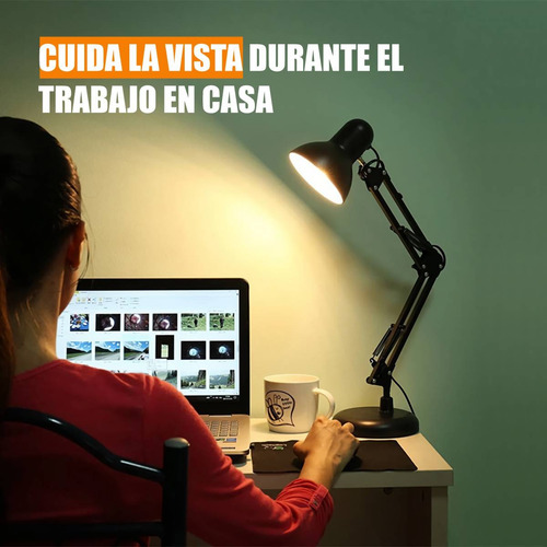 Imagen 2 de 10 de Lampara De Mesa Escritorio Brazo Flexible Metal