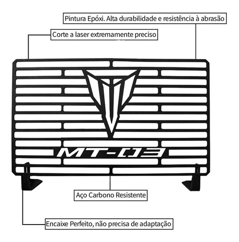 Imagem 4 de 6 de Protetor De Radiador Mt03 Mt 03 Aço Carbono 2019 2020 2021