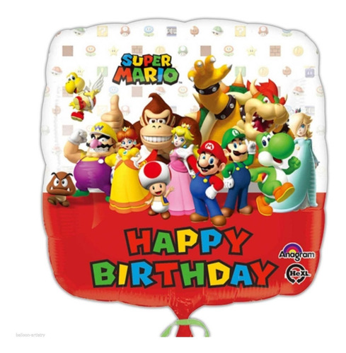 10 Globos Metálicos Muchos Personajes Mix Decoración Fiesta