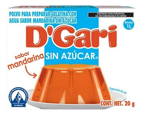 Dgari® 3 Gelatinas De Agua Sin Azucar Sabor Mandarina Wow