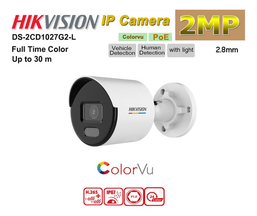 Camara Hikvision Bullet Ipc 2mp Colorvu Md 2.0 Fixed Jwk