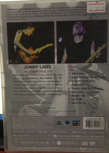 Dvd Jonny Lang - Live At Montreux 1999
