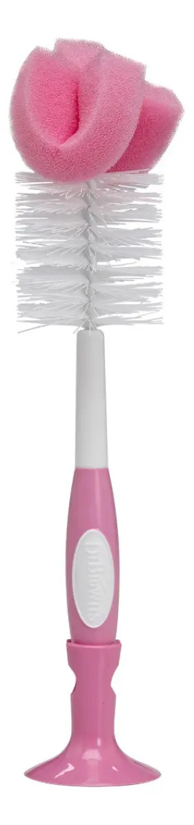 Cepillo Para Biberones/Mamilas Con Esponja Escobillon y Limpia Tetinas Dr Browns Color Rosa Con Succión